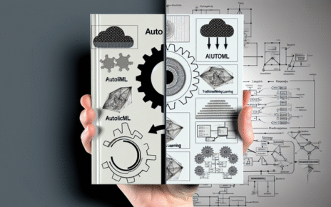 **alt_text:** A split cover image contrasting AutoML's simplicity with traditional ML's complexity, aimed at IT pros.