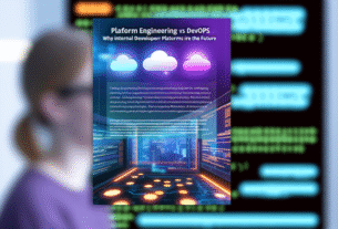 alt_text: Cover image contrasting Platform Engineering and DevOps with high-tech visuals and bold title.