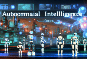 alt_text: Futuristic cover for AI guide, featuring robots, cityscape, and bold title, embodying innovation.